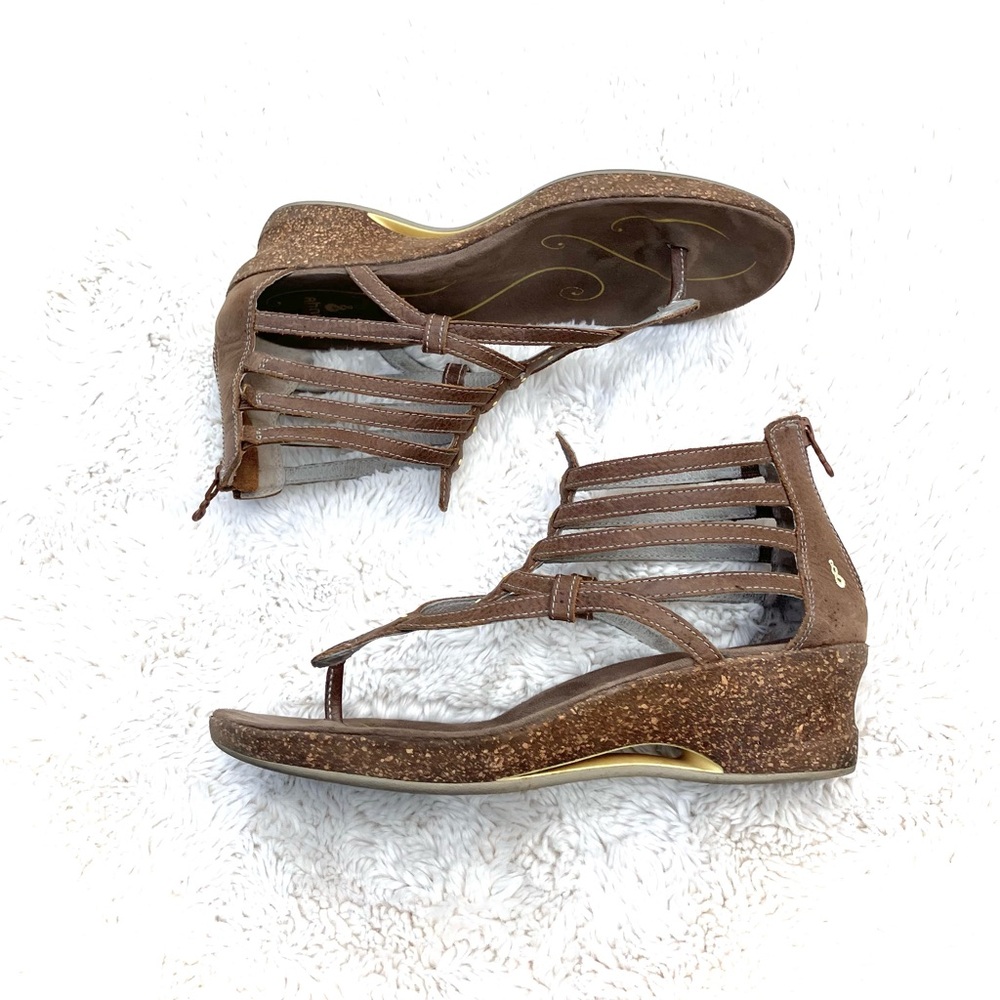 Ahnu Brown Leather Gladiator Sandals Sz 10 - Picture 4 of 8